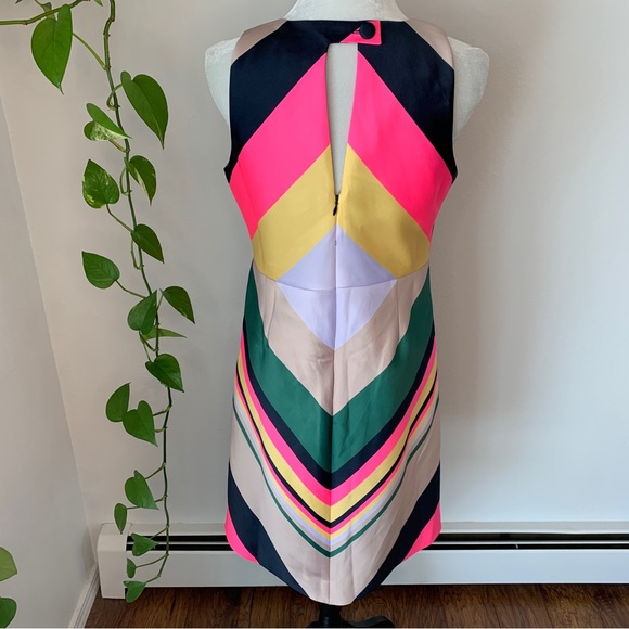 J. Crew Collection Pop Stripe Sheath Dress Navy Azalea size 6 - Picture 6 of 8